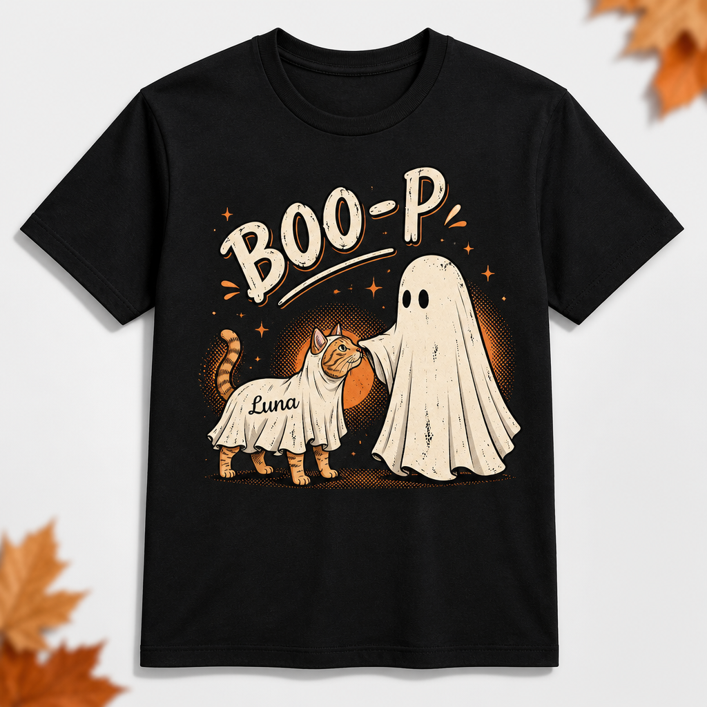 BOO-P Pet Ghost Boop – Custom Pet Photo Halloween Tee - Personalized T-shirt 543172ad-473a-4d14-9549-13835d05534d.png