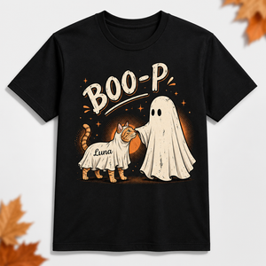 BOO-P Pet Ghost Boop – Custom Pet Photo Halloween Tee - Personalized T-shirt 543172ad-473a-4d14-9549-13835d05534d.png