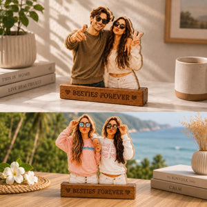 Personalized bestie Wooden Block, Custom Photo Portrait Carved Figurine for her, Home decor gift for besties, Best friend Ever Keepsake 5433c80d-163a-462f-9d6a-7f9239ecb60f-4.jpg