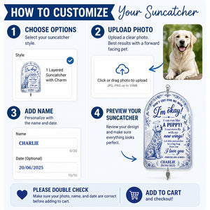 Pet Memorial Blanket – Don't Cry For Me Mom (Name & Date) - Personalized 1 Layered Suncatcher with Charm 5452753c-2f42-44c9-a259-797a0442c085.jpg