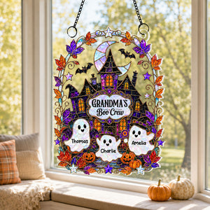 Grandma's Boo Crew Haunted House - Personalized Acrylic Window Hanging - Halloween Decoration For Grandma 545aa3e2-57cd-4fa8-b3b1-f758dfff59e9-banner-7.jpg