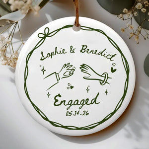 2 Sided Ceramic Ornament, Custom Engagement Gift, Personalized Engagement Gift for Engaged Couples, Wedding Gift Newlyweds, Bride and Groom 54615e31-ad4f-44b2-afb0-e041a09b7127-trygfghfghff-2-.webp