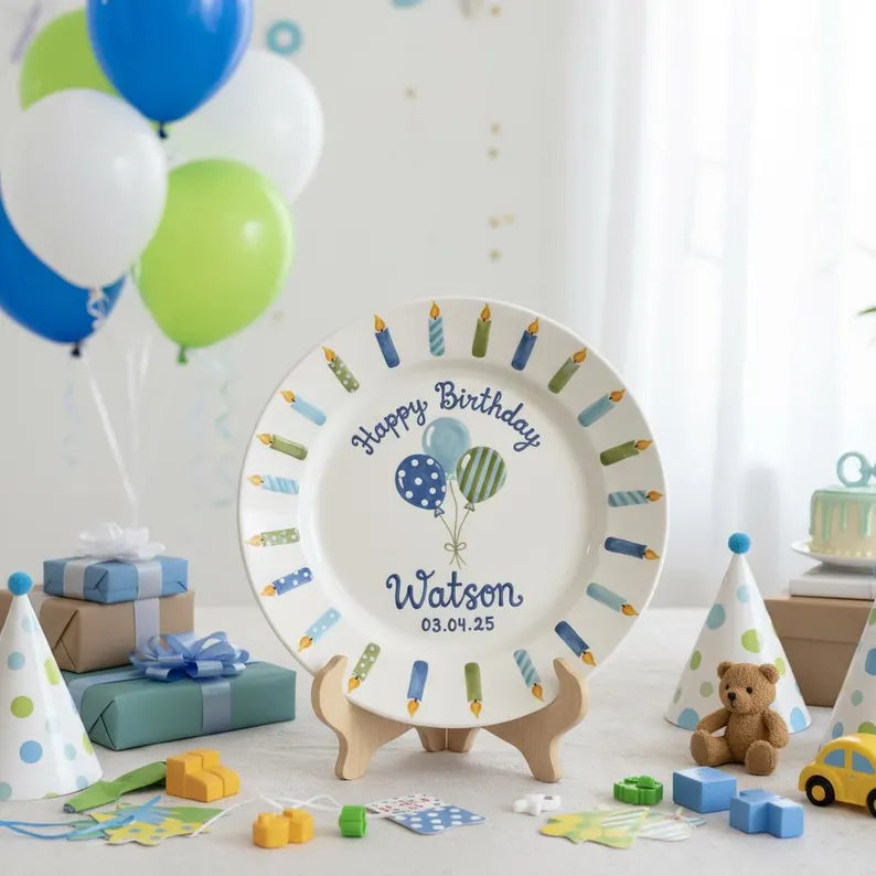 Custom Birthday Plate for Boy | Personalized Happy 1st Birthday Gift | Ceramic Painted Keepsake 546ddaa3-3d64-4c33-95be-32c07e649ce4-hgjg-6-.webp