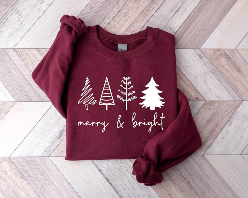 Merry & Bright Christmas Trees Sweatshirt : Womens Holiday Sweater, Winter Outfit, Family Xmas Party 548ef094-5eb9-4141-914f-3c0c9eecf9fb-dsdseq-1-_converted-1-.jpg
