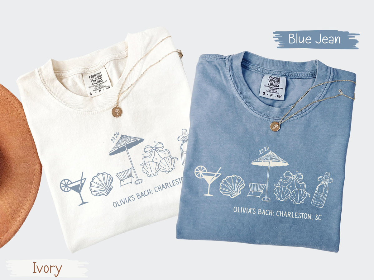 Custom Beach Bachelorette Shirt Coastal, Personalized Bach Charleston SC Bridal Party Tee, Girls Trip Beach, Coastal Bach, Group T-shirts 5494e018-ffd5-4dc0-b4f5-736c51182391-2.jpg