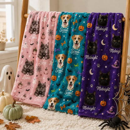 Custom Halloween Pet Photo Blanket, Personalized Dog Cat Portrait Throw, Spooky Season Decor 54a2affd-151b-43e2-bb32-498d0b243730-fdgdf-18-.webp