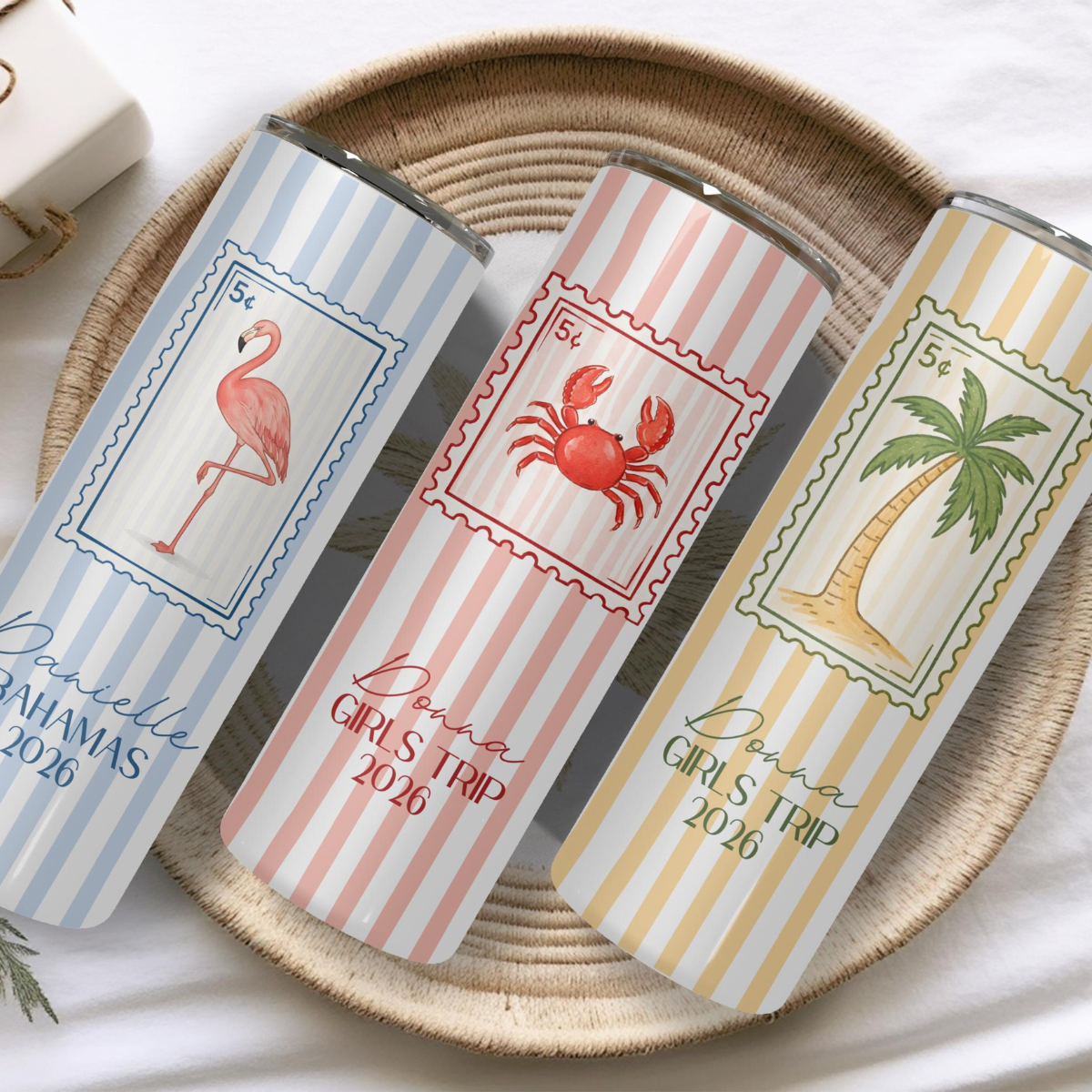 Custom Vacation Tumbler - Personalized Name - Matching Beach Vacation - Spring Break - Bachelorette Girls Trip 20oz Skinny Tumblers 54a99cd8-7858-4c5e-8ba3-8f737a382b7c-1.png