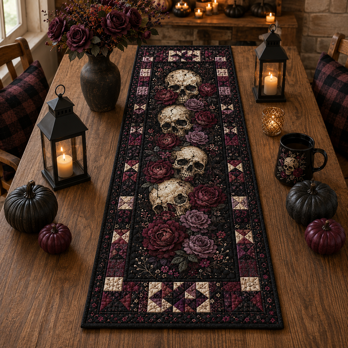 Gothic Skull & Burgundy Rose Quilted Table Runner, Dark Floral Halloween Table Decor, Victorian Gothic Kitchen Dining Decor 54aa6f6e-f85d-4221-8809-b79ed0062f90-Image-Aug-13-2026-02_48_19-PM-1-.png