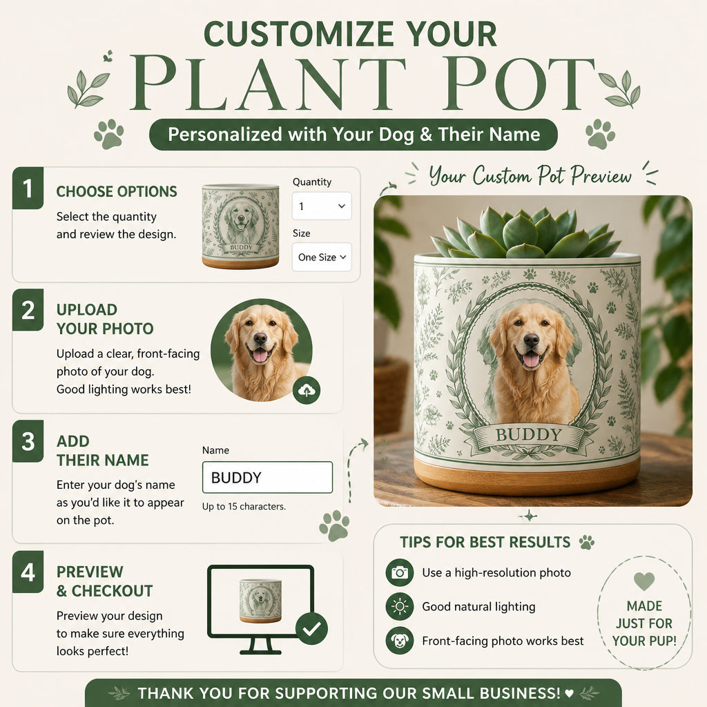 Custom Porcelain-Ink Pet Cameo Planter - Personalized Plant Pot & Vase 54aae50b-ace5-4ebe-b997-3247f36283cb.jpg