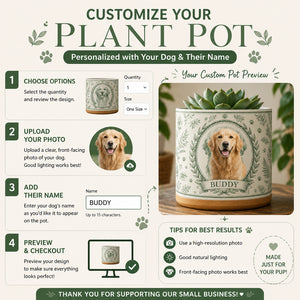 Custom Porcelain-Ink Pet Cameo Planter - Personalized Plant Pot & Vase 54aae50b-ace5-4ebe-b997-3247f36283cb.jpg