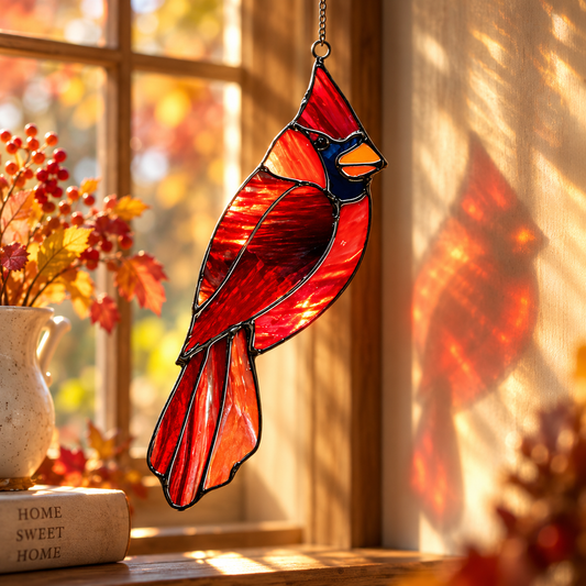 Custom Red Cardinal Stained Glass Suncatcher, Handmade Bird Art Glass Ornament Window Hanging Decor, Christmas Gift, Memorial Home Accessory 54c1bb21-da82-4956-abfd-786e3fbbae6f-f670c4c5-7a0c-4c56-9850-015312c139a9.png