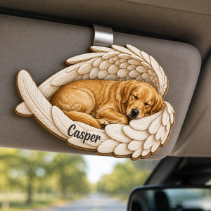 Angel Wings Pet Memorial Car Visor Clip – Photo-to-Art + Name - Personalized Wooden Car Visor Clip 2 Layer 54c41a81-fbd4-4b5c-a832-d4e17e14de6a.jpg