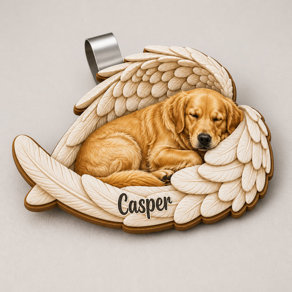 Angel Wings Pet Memorial Car Visor Clip – Photo-to-Art + Name - Personalized Wooden Car Visor Clip 2 Layer 54c534d9-179f-4f2e-8764-58841b3aeca3.jpg