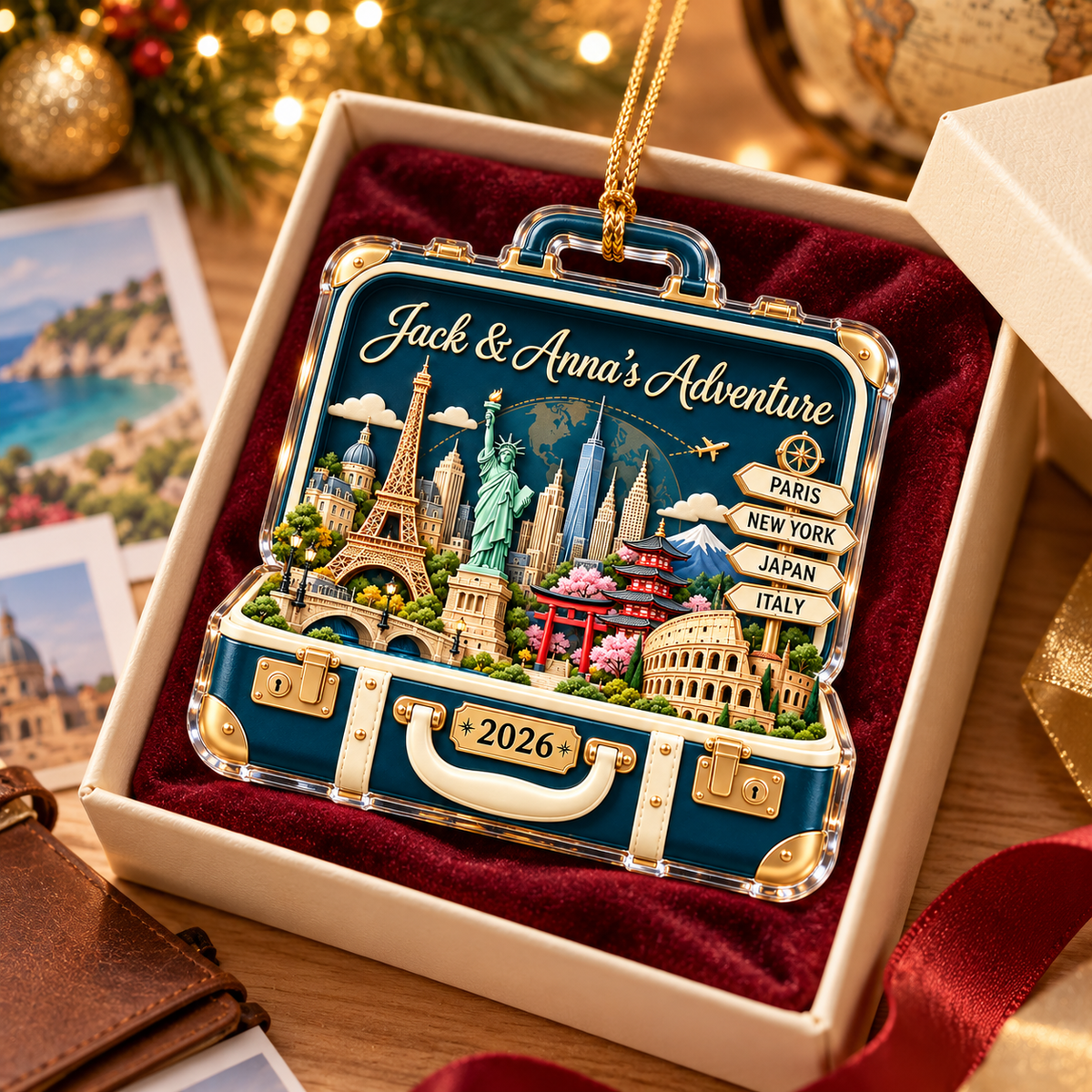 Personalized World Travel Suitcase Christmas Ornament – Custom Names & Year, Couples Adventure Keepsake, Gift for Travel Lovers 54d3042f-18ee-4027-b541-82dddaba6ebe-Travel-keepsake-in-a-velvet-gift-box-4.png