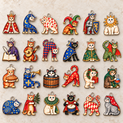 Medieval Cats Advent Calendar , 24 Acrylic Cat Charms, Christmas Blind Box, Whimsical Cat Lover Gift, Fantasy Holiday Countdown 54e94103-0859-4dca-960d-db65893d3213-B-24-charm-m-o-trung-c-1.png