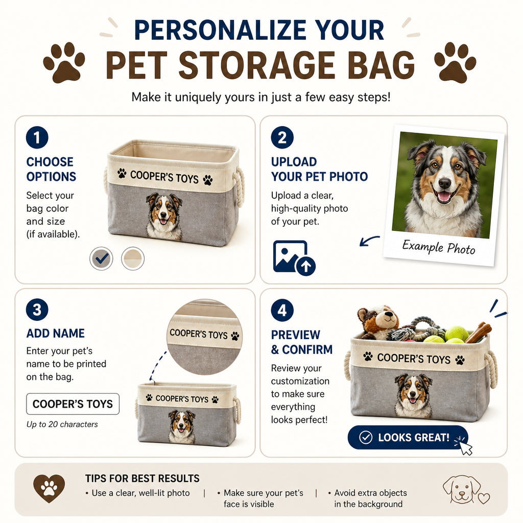 Personalized Pet Toy Storage Bag – Name + Custom Pet Portrait - Personalized Storage Bag 54f0582a-9c74-4af6-b84a-5a54a5d8d0f0.jpg