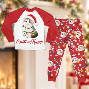Personalized Cat Face Christmas Pajamas Set, Custom Pet Picture Name PJs, Santa Lights Matching Family Xmas Sleepwear Holiday Gift Set 54f8925f-0c43-4966-9486-d63b69a0e7d0-il_1588xN.8575043962_c707.jpg