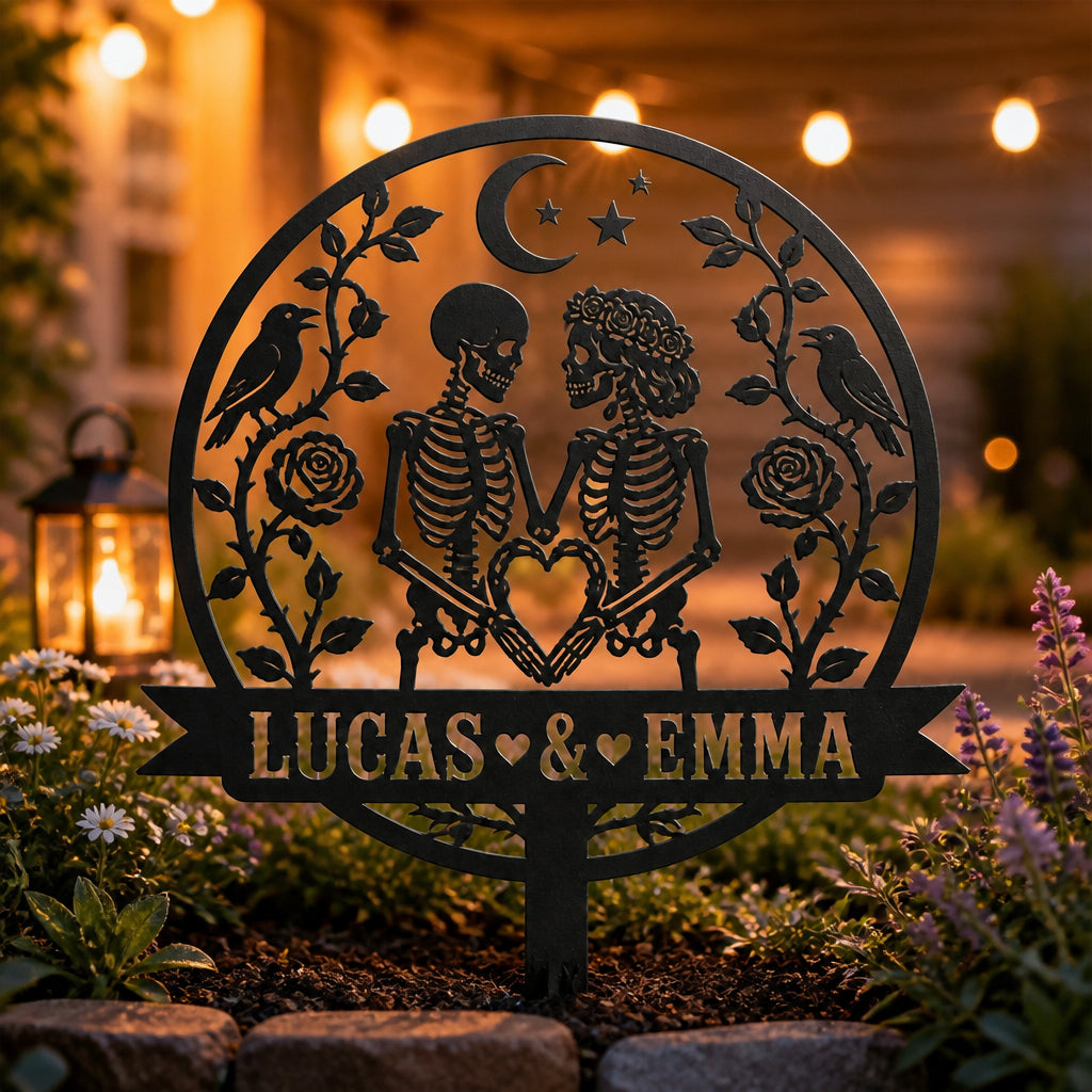 Personalized Skeleton Lovers Cut Metal Yard Sign - Personalized Cut Metal Sign 54fed2ad-4499-4b8d-8591-39679493884b.jpg