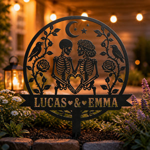 Personalized Skeleton Lovers Cut Metal Yard Sign - Personalized Cut Metal Sign 54fed2ad-4499-4b8d-8591-39679493884b.jpg
