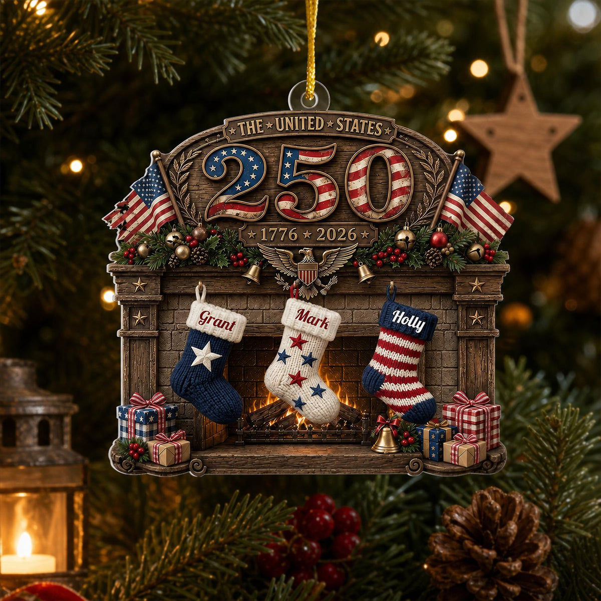 USA 250th Anniversary Fireplace & Stockings -Personalized 2D Flat America 250th Anniversary Christmas Gift For Family, Custom Family Name 5508c4c3-edf9-4c6b-a09e-c776c7d9a8c5-5.jpg