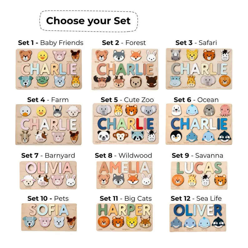 Animal Name Puzzle by Busy Puzzle | 1st Birthday, Baby Shower, Easter Gift | Girl and Boy | Custom and Personalized 551ce65d-06f1-4e5d-8e42-742a3fb857d8-FGHFH-6-.webp