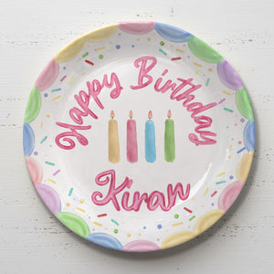 Personalized Birthday Plate, Custom Ceramic Cake Plate with Pastel Candles & Sprinkles, Custom Name Birthday Gift, Keepsake Decor 552a9074-5806-4423-8632-f87c7fd3ec13-3.jpg