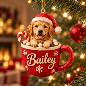 Personalized Dog Christmas Ornament – Custom Pet Photo & Name, 3D Relief Hot Cocoa Mug Ornament, Christmas Gift for Dog Lovers 554b0281-b667-4e07-9edc-98aedfd87a46-Bailey-Puppy-Christmas-Mug-Ornament-1.png