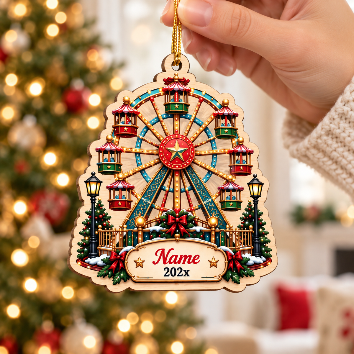Personalized Carnival Ornament, Christmas Amusement Park Ride Ornament, Ferris Wheel Carousel Roller Coaster Custom Name Gift 55559fba-d625-434b-80ee-1c79a41c8105-V-ng-u-quay-Noel-b-ng-g-.png