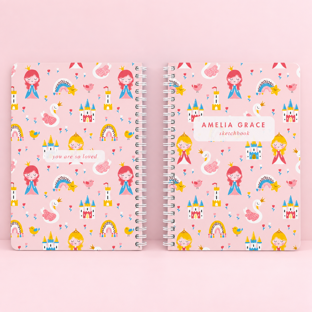 Personalized Book for Girls, Custom Spiral Lined Notebook or Blank Sketchbook, Unicorns, Mermaids, Rainbow, Gift For Kid 55591d47-a984-4c98-85f6-5d8558ee6f18-s8.png