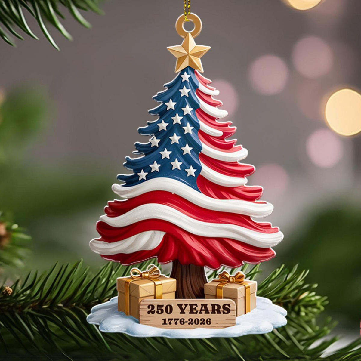 250th Anniversary Ornament 1776-2026, American Flag Christmas Tree Decor, Patriotic Holiday Gift, US History Keepsake, 250 Years of America 555ad01e-ae2e-40da-af79-97ccb49f3dcf-3.png