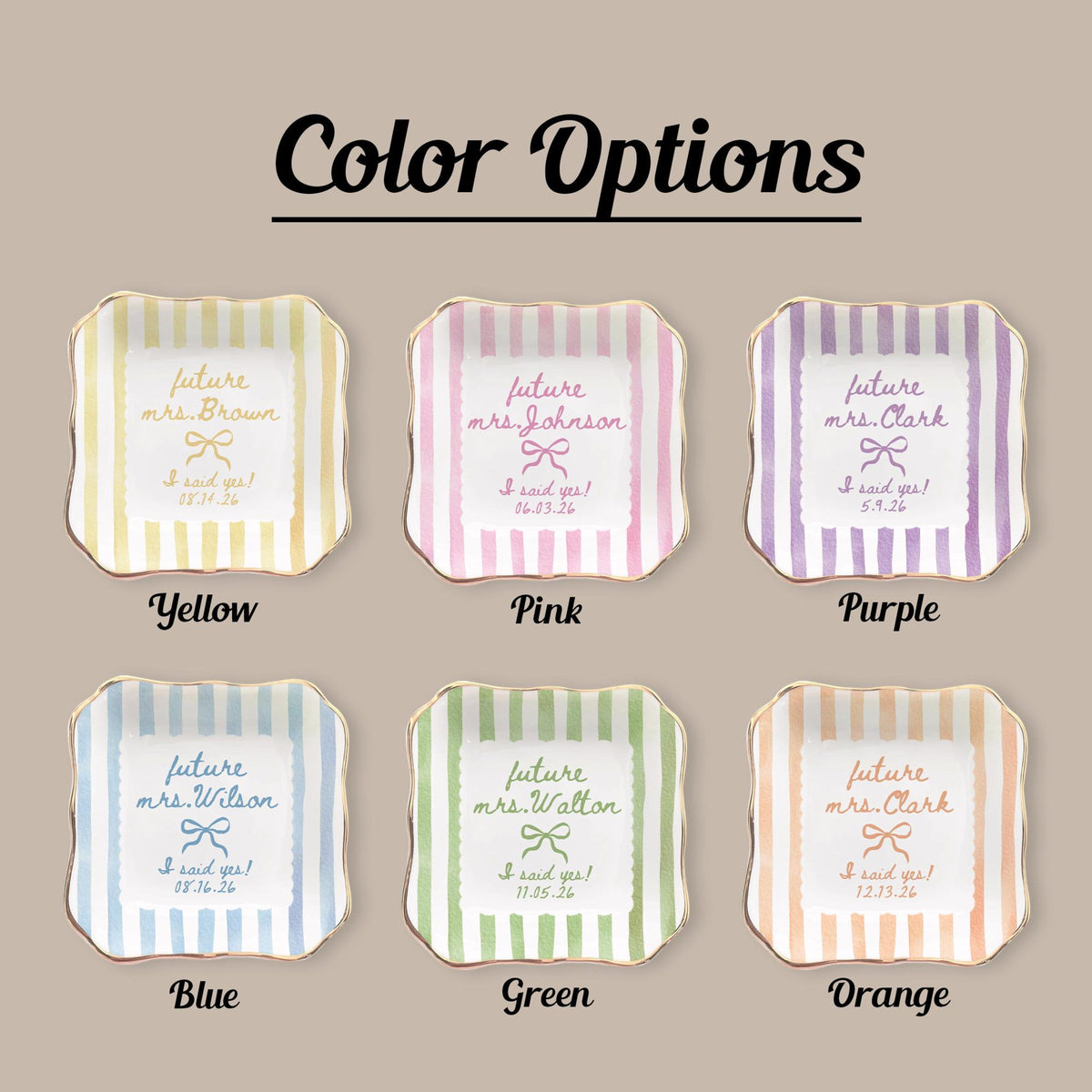 Custom Engagement Gift for Friends Besties, Future Mrs Jewelry Tray, Personalized Ceramic Ring Dish, Bridal Shower, Engaged Couple Newlywed 5565a61a-e43d-408b-9935-d8118976c7d8-banner-4.jpg