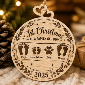 Family of Four 1st Christmas Interlocking Hearts Wood Ornament – Names & Year - Personalized Interlocking Hearts - Wooden Ornament 556f23d4-1807-42e1-87b1-bcf6a4866928.jpg