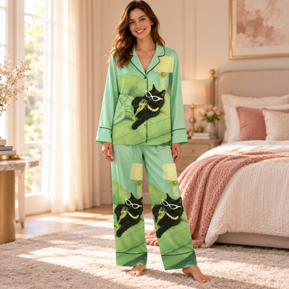 Cat Print Satin Pajama Set, Women's Sleepwear Lounge Pajamas, Gift For Hers 55858ed8-153b-4c2b-938b-355841788c56-Pijama-xanh-b-c-h-h-a-ti-t-m-o-3.png
