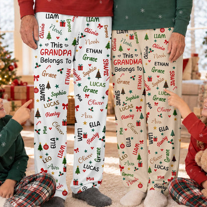 Personalized Grandma Grandpa Pajama Pants, Custom Grandkids Names Christmas Lounge Pants & Sweatpants, Grandparent Gift 558ccdea-989d-4fc4-bb0a-5169c046b1ec-3.jpg