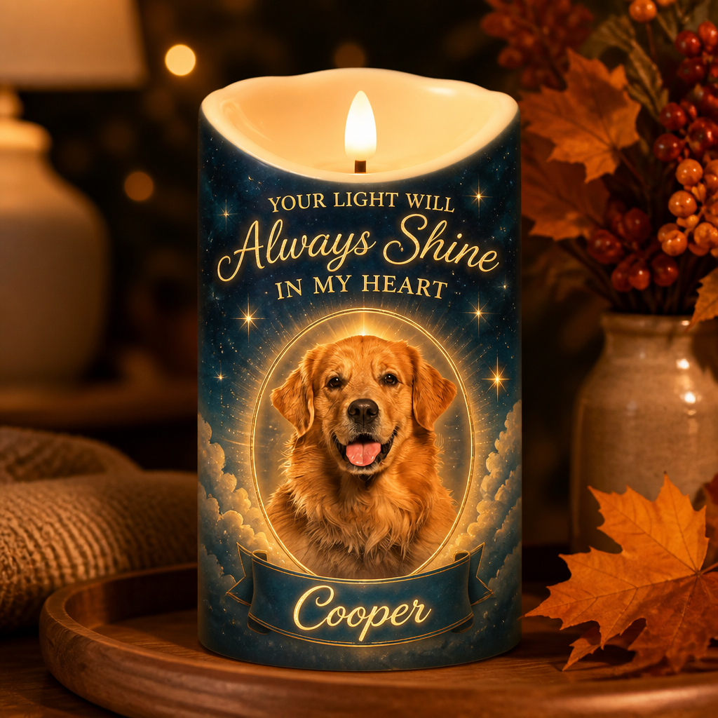 Pet Memorial LED Candle – Your Light Will Always Shine in My Heart - Personalized Custom Led Flameless Candle 558e8a08-297a-4cbb-9699-a85912544c97.png