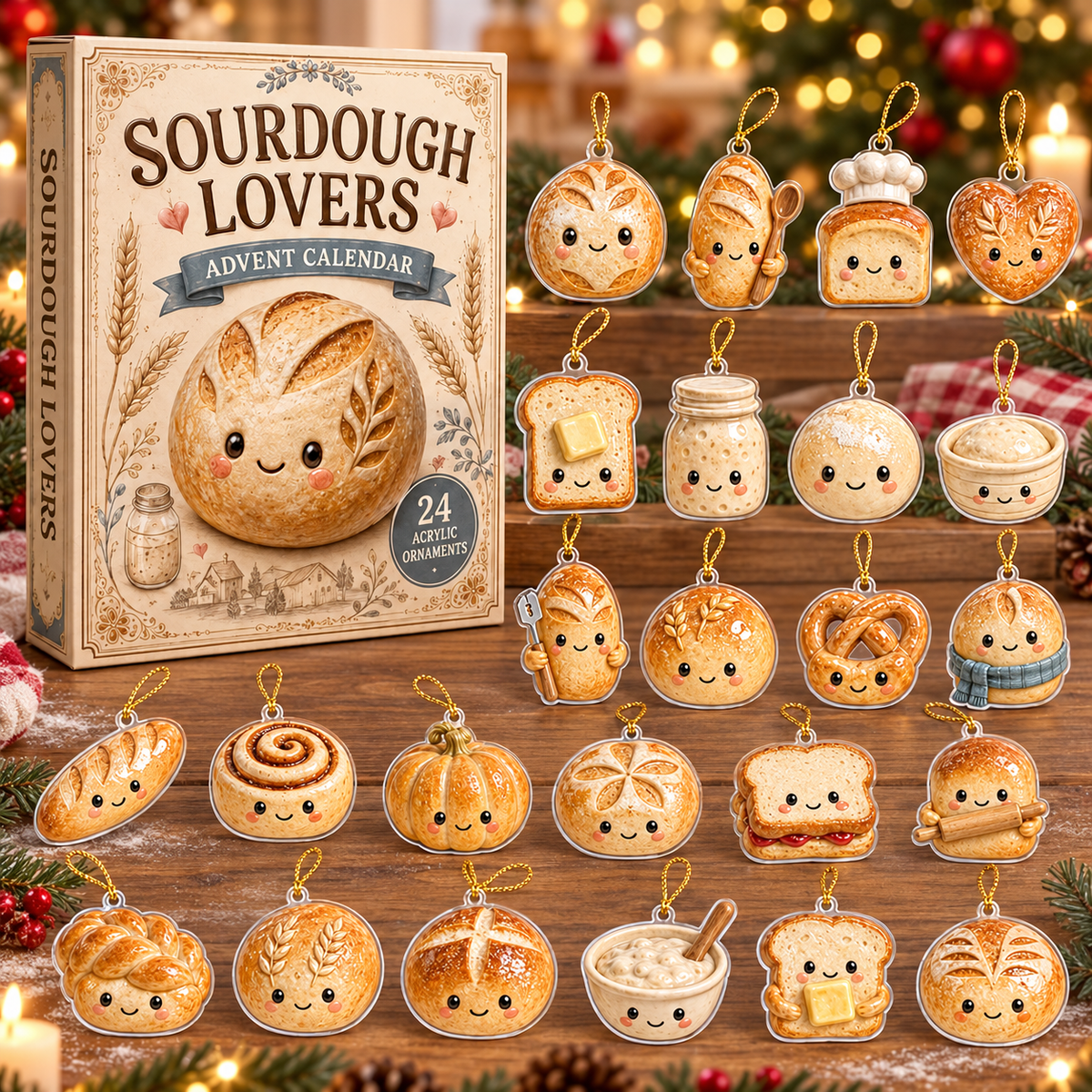 Sourdough Lovers Advent Calendar 2026 - 24-Day Festive Countdown, Acrylic Charms Blind Box - Gift For Baking Lovers 558eda2b-adfa-4d1b-aa49-662d2141577d-sourdough-box-charms.png