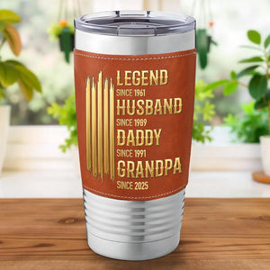 The Ultimate Legend - Personalized Leather Tumbler - Gift For Dad Grandpa, Father's Day