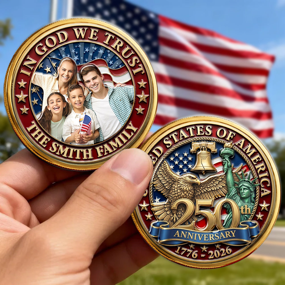In God We Trust - Personalized Commemorative Keepsake Coin - Gift For Family, Patriotic Gift, 4th Of July
