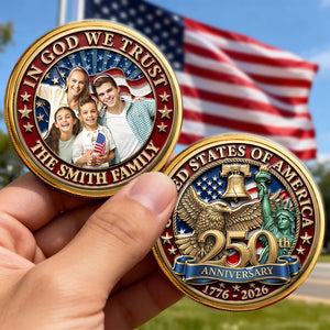 In God We Trust - Personalized Commemorative Keepsake Coin - Gift For Family, Patriotic Gift, 4th Of July