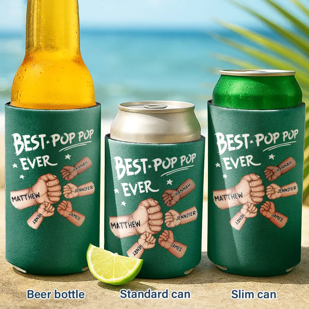 Best Dad Ever - Personalized UV Printed Can Cooler - Gift For Father, Grandpa, Father's Day Gift