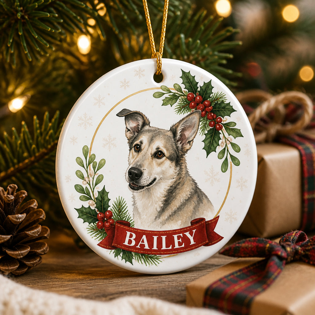 Custom Pet Portrait Holly Wreath Ornament with Name - Personalized Ornament 55a8a773-c646-4780-aa9f-89b566eef081.jpg