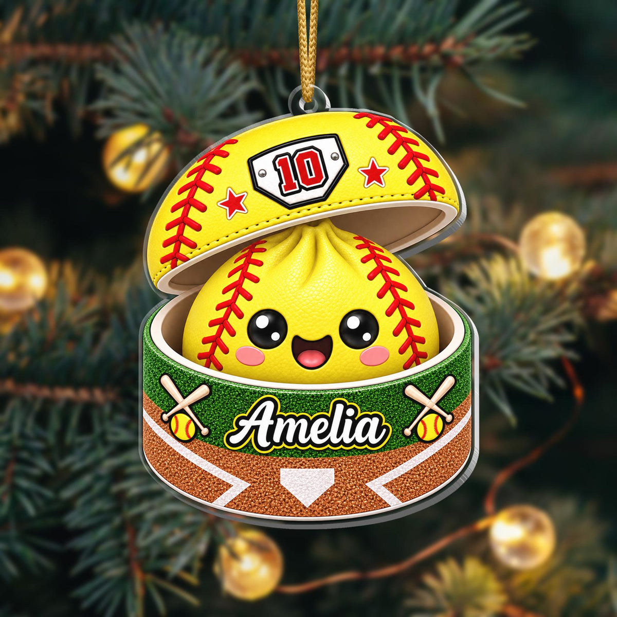 Personalized Softball Dumpling Ornament, Squishy Dumpling Acrylic Ornament, Custom Name Softball Player Christmas Gift 55af726d-6902-484d-87cf-76f1099780e7-5.jpg