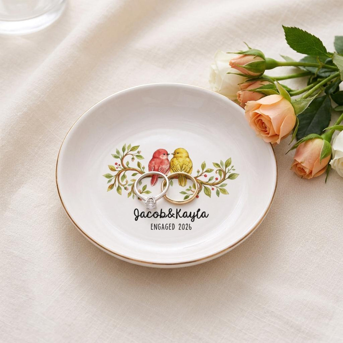 Love Birds Couple Personalized Ring Dish,Custom Wedding Gift, Engagement Gift,Anniversary Gift for Couples,Name Date Sign 55b18495-8661-482e-a91e-f36685800e68-4.jpg