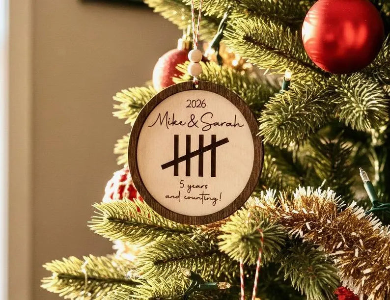 Personalized Anniversary ornament, 5th Anniversary, Wooden Anniversary ,Anniversary gift for him/her, Any Anniversary year 55b55cad-8498-4ca8-b1f8-e683043570f4-tytrt-3-.webp