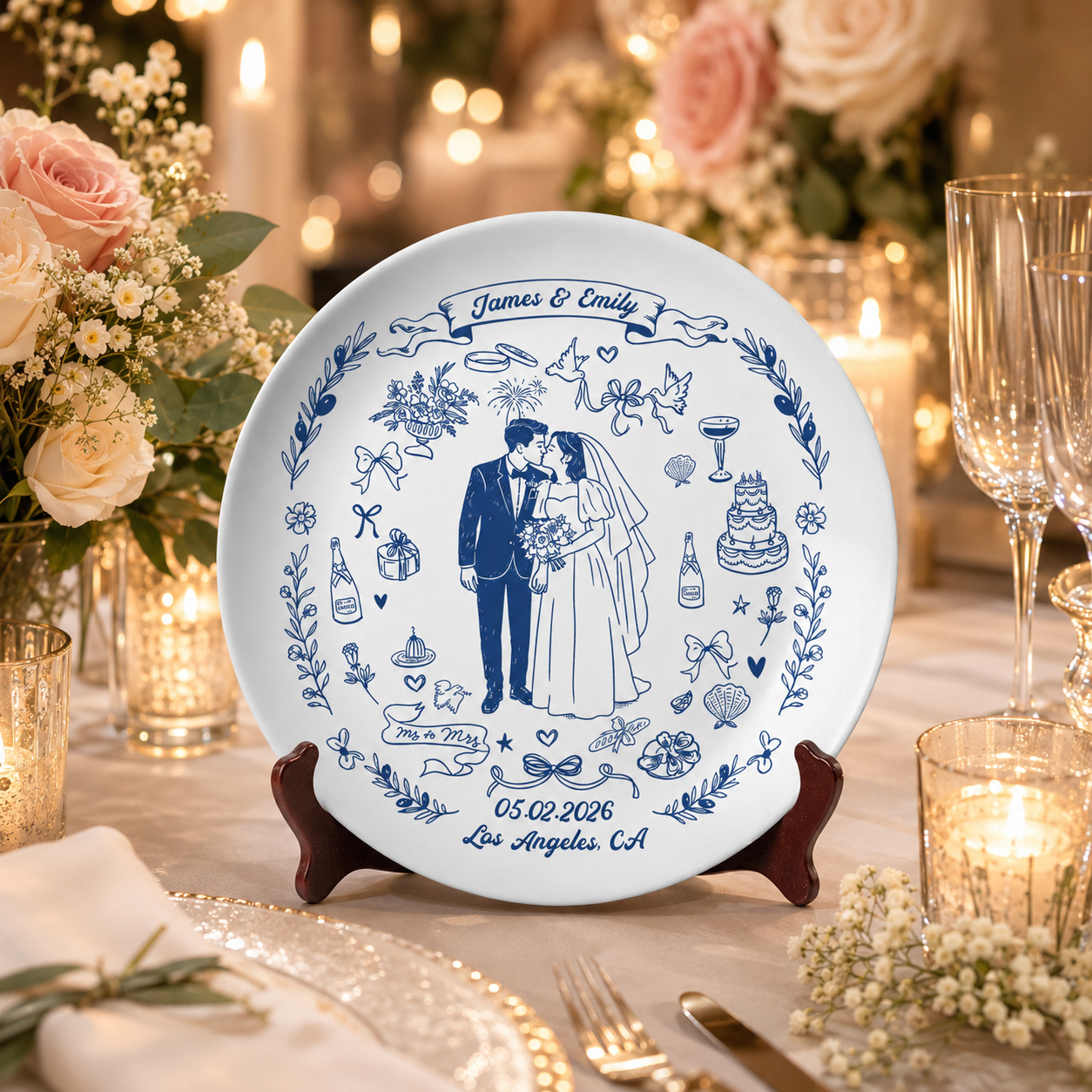 Our Wedding - Personalized Ceramic Plate - Wedding Gift, Anniversary Gift For Couple 55d0c4b6-0e3c-44f9-97e7-98619523a967-banner-1.png