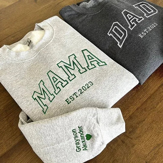 Mama Embroidered Sweatshirt, Custom Mama Shirt