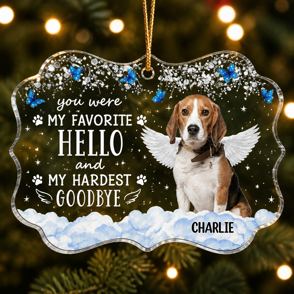 Favorite Hello Hardest Goodbye Pet Memorial Acrylic Ornament - Personalized Transparent Acrylic Ornament 55f98339-6b98-441b-97ed-3b7dbdb7e8ac.png