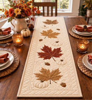 Neutral Maple Leaf Pumpkin Quilted Table Runner Patchwork Quilt Minimalist Autumn Kitchen Decor Elegant Fall Table Centerpiece New Cozy Gift 560caa1f-f781-4e5a-955f-85889ca87b3f-set2_01_top_left.png