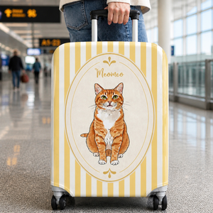 Personalized Cat Portrait Luggage Cover with Name - Personalized Luggage Cover 5611f618-1256-40ef-8275-4eb6ad930e5c.png