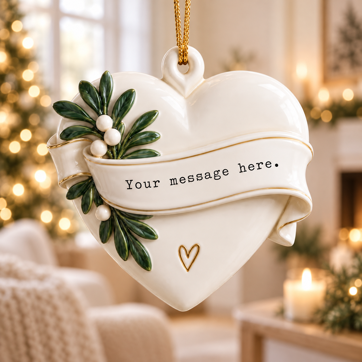 Custom Message Heart Ornament, Personalized 3D Christmas Keepsake, Ivory Ribbon and Botanical Design, Thoughtful Gift with Your Own Words 56130396-45f6-4cd7-bcdc-9c1195cff693-22453d21-ec46-4e26-b096-f71053847123.png